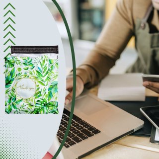 Foliopaki kurierskie koperty foliowe 255 x 370 mm wzór z napisem "Thank you" RC131 50szt PAKIET wielokolorowe