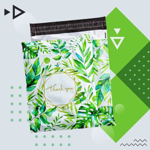 Foliopaki kurierskie koperty foliowe 255 x 370 mm wzór z napisem "Thank you" RC131 50szt PAKIET wielokolorowe