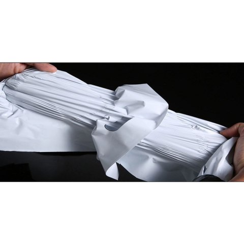Foliopaki kurierskie z rączką 400 x 500 mm + 70 mm rączka RC091 50szt PAKIET białe