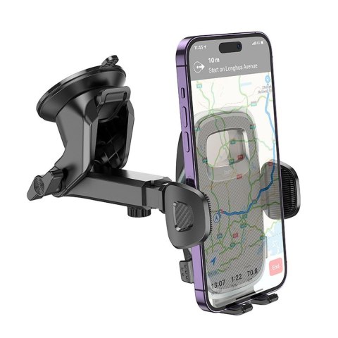Uchwyt na telefon do samochodu uniwersalny Hoco do szyby / deski H15 czarny