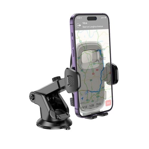 Uchwyt na telefon do samochodu uniwersalny Hoco do szyby / deski H15 czarny