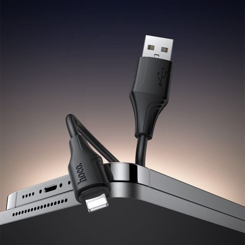 Kabel Silikonowy USB A do Lightning Hoco 2,4A 1 m X124 czarny