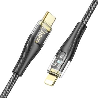 Kabel USB C do Lightning Hoco PD 27W 1,2 m U121 czarny transparentny