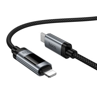 Kabel z wyświetlaczem USB C do Lightning Hoco PD 27W 1,2 m U148 czarny