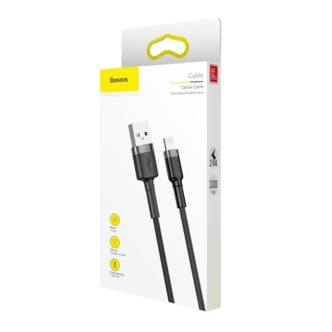 BASEUS kabel USB A do Lightning 2,4A Cafule CALKLF-BG1 1 m czarno szary
