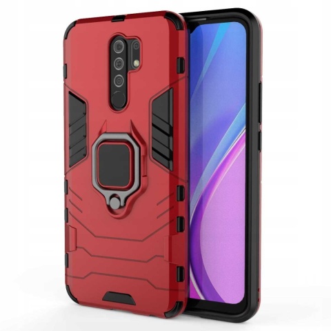 Spacecase X-Ring Redmi 9 czerwony