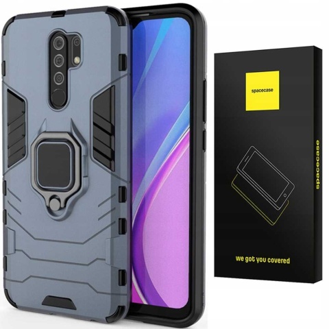 Spacecase X-Ring Redmi 9 niebieski