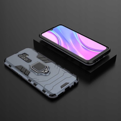 Spacecase X-Ring Redmi 9 niebieski