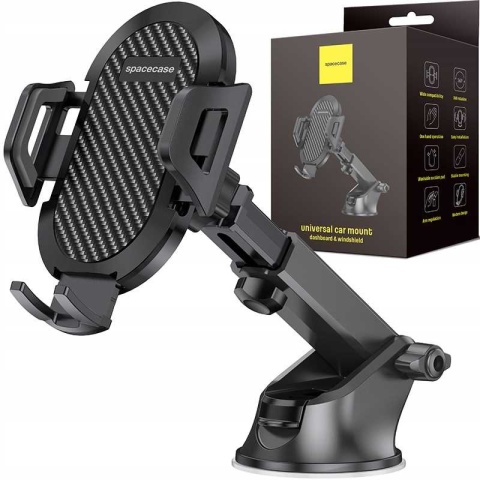 Uchwyt samochodowy na deskę rozdzielczą lub szybę – czarny