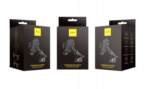 Uchwyt samochodowy na deskę rozdzielczą lub szybę – czarny