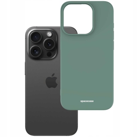 Spacecase Silicone Case iPhone 15 Pro dark green
