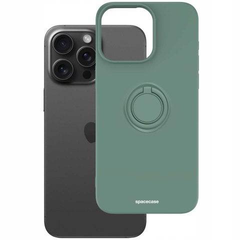 Spacecase Silicone Ring iPhone 15 Pro Max dark green