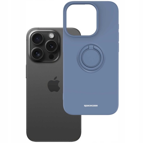 Spacecase Silicone Ring iPhone 15 Pro blue