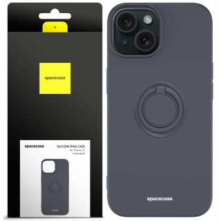 Spacecase Silicone Ring iPhone 15 black