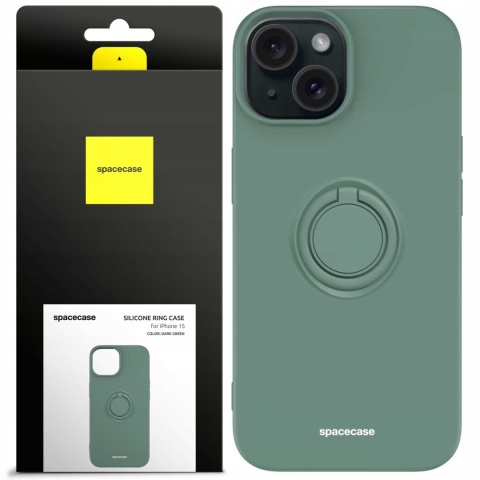 Spacecase Silicone Ring iPhone 15 dark green