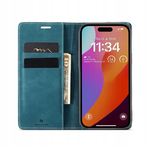 Spacecase Wallet iPhone 15 Pro blue